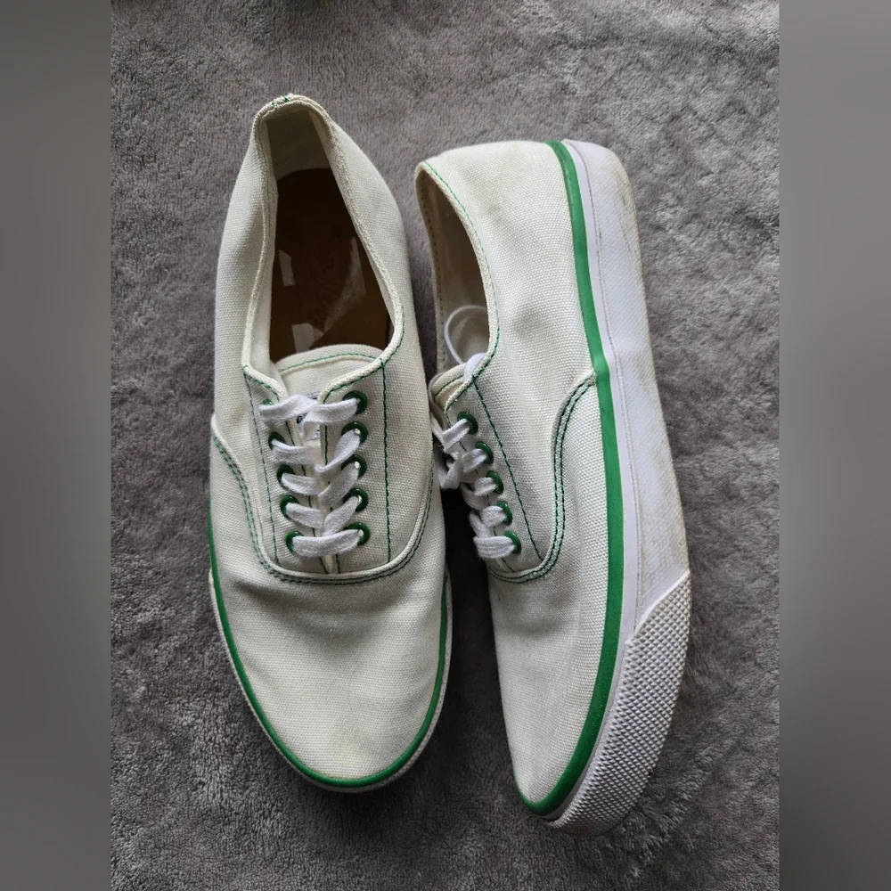 Mens Green Trim Sperry Shoes Top Siders